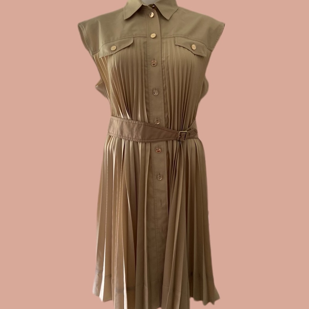 Sandro Women's Pleated Sleeveless Shirtdress